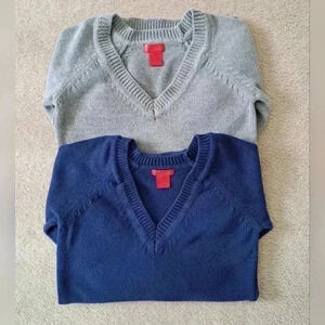 ❤️ Joe Fresh Sweater Bundle - 2 v-neck  cotton sweaters Blue Grey